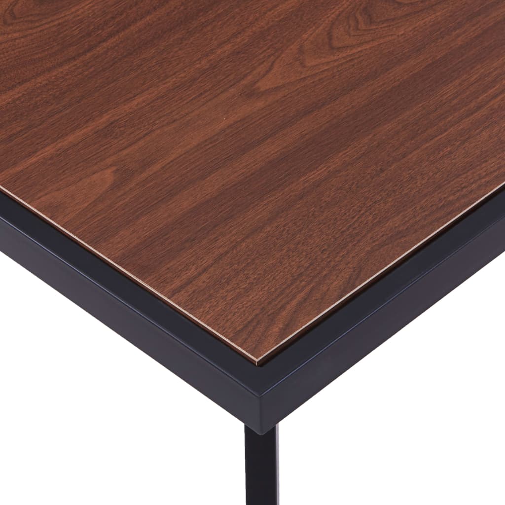 Mesa de jantar 200x100x75 cm MDF cor madeira clara e preto