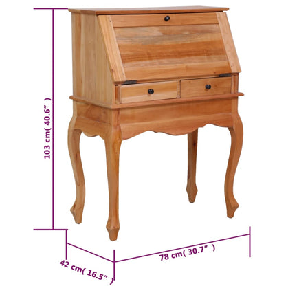 Escrivaninha 78x42x103 cm madeira de mogno maciça