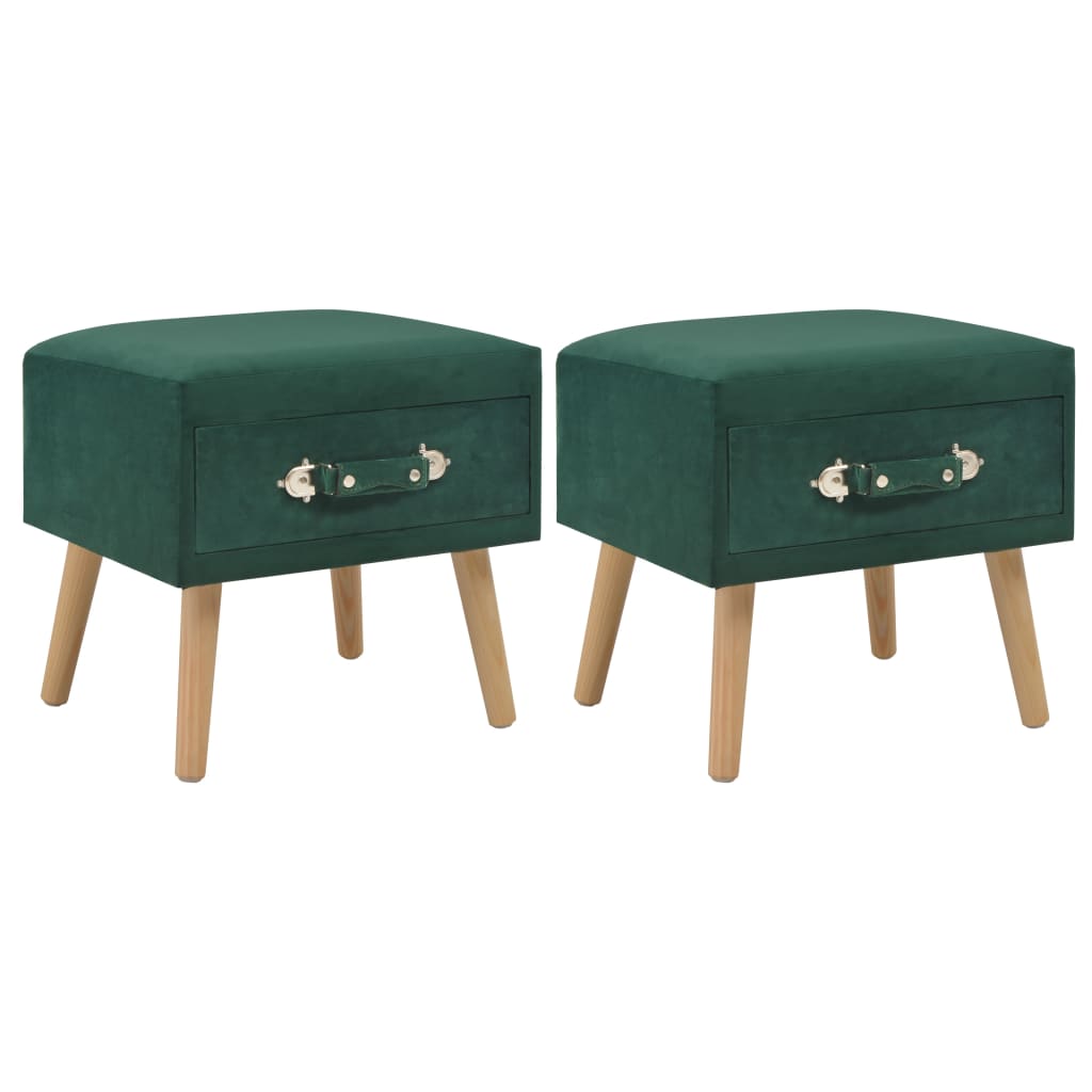 Mesas-de-cabeceira 2 pcs 40x35x40 cm veludo verde