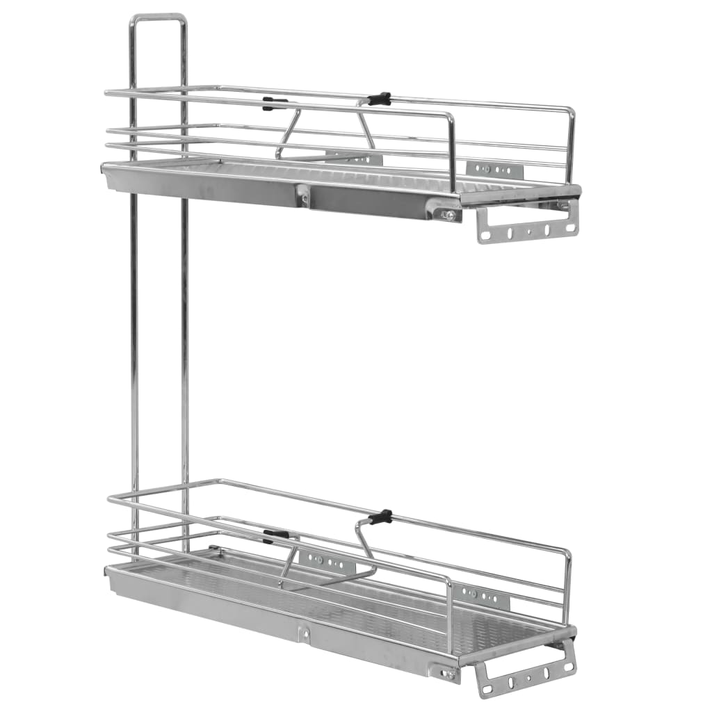 Unidade cestos p/ cozinha 2 pcs 47x15x54,5 cm arame prateado