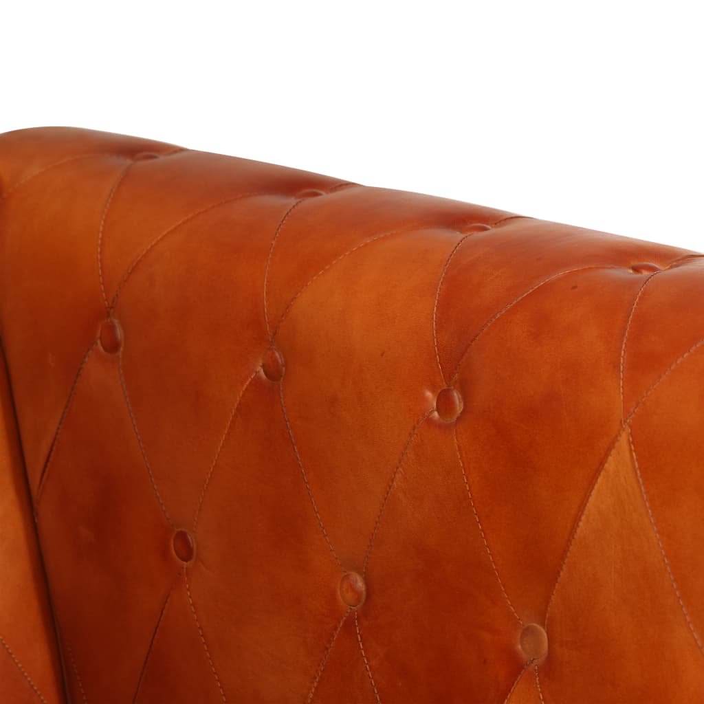 Poltrona chesterfield couro genuíno bronze