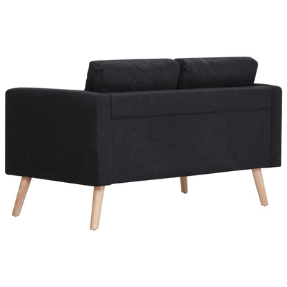 Sofá Pinhal - Conjunto de 2 Sofás - De 2 e 3 Lugares - Cor Preto - Em Tecido Suave, Estrutura em Madeira e Assento e Almofadas Densamente Acolchoadas - 116x70x73 cm / 168x70 x73 cm - Design Nórdico