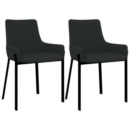 Cadeiras de jantar 2 pcs tecido preto