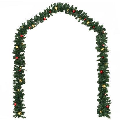 Grinalda de Natal com enfeites 4 pcs 270 cm PVC verde