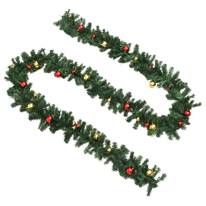 Grinalda de Natal com enfeites 4 pcs 270 cm PVC verde