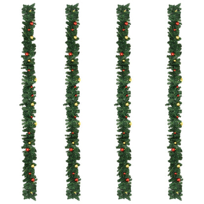 Grinalda de Natal com enfeites 4 pcs 270 cm PVC verde