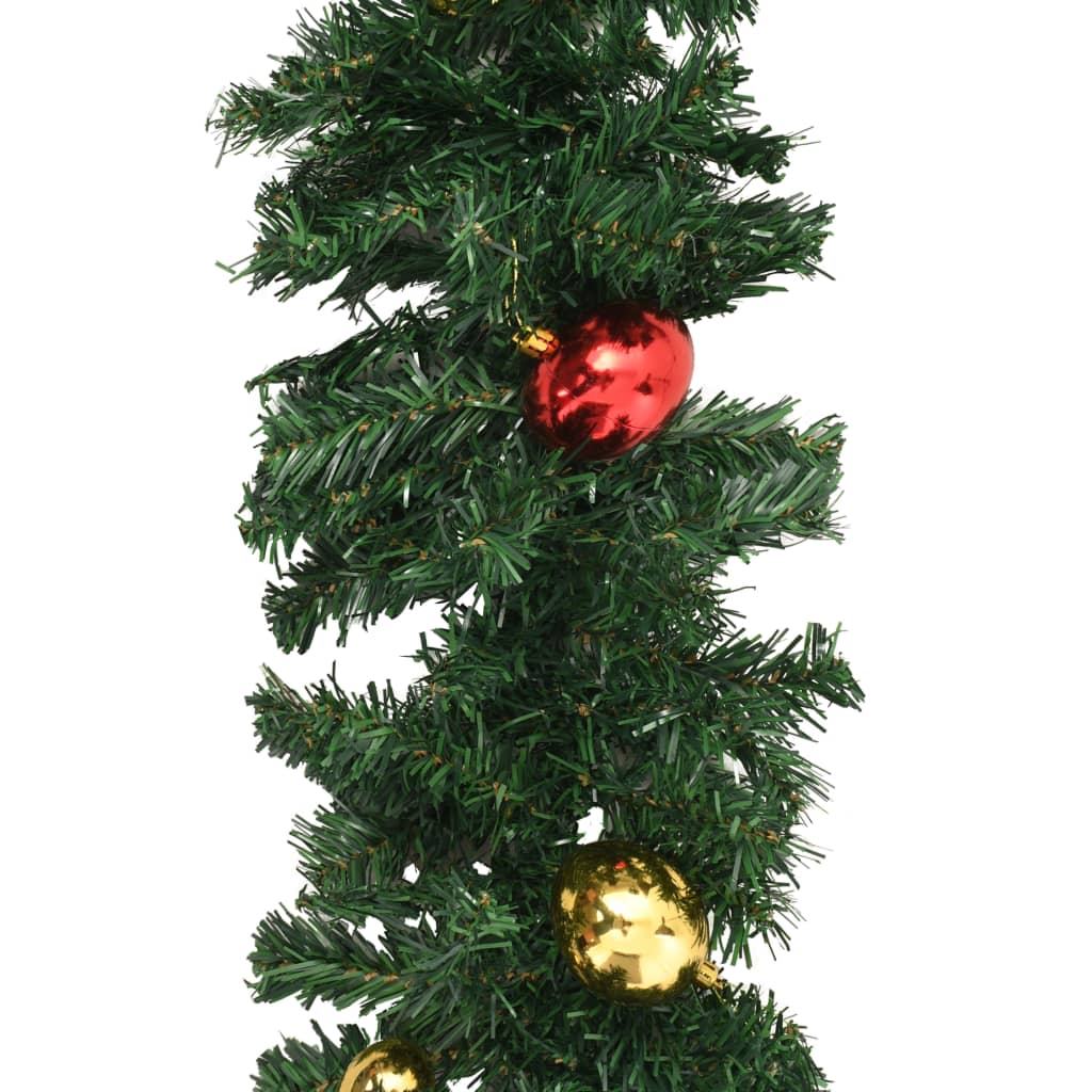 Grinalda de Natal com enfeites 4 pcs 270 cm PVC verde