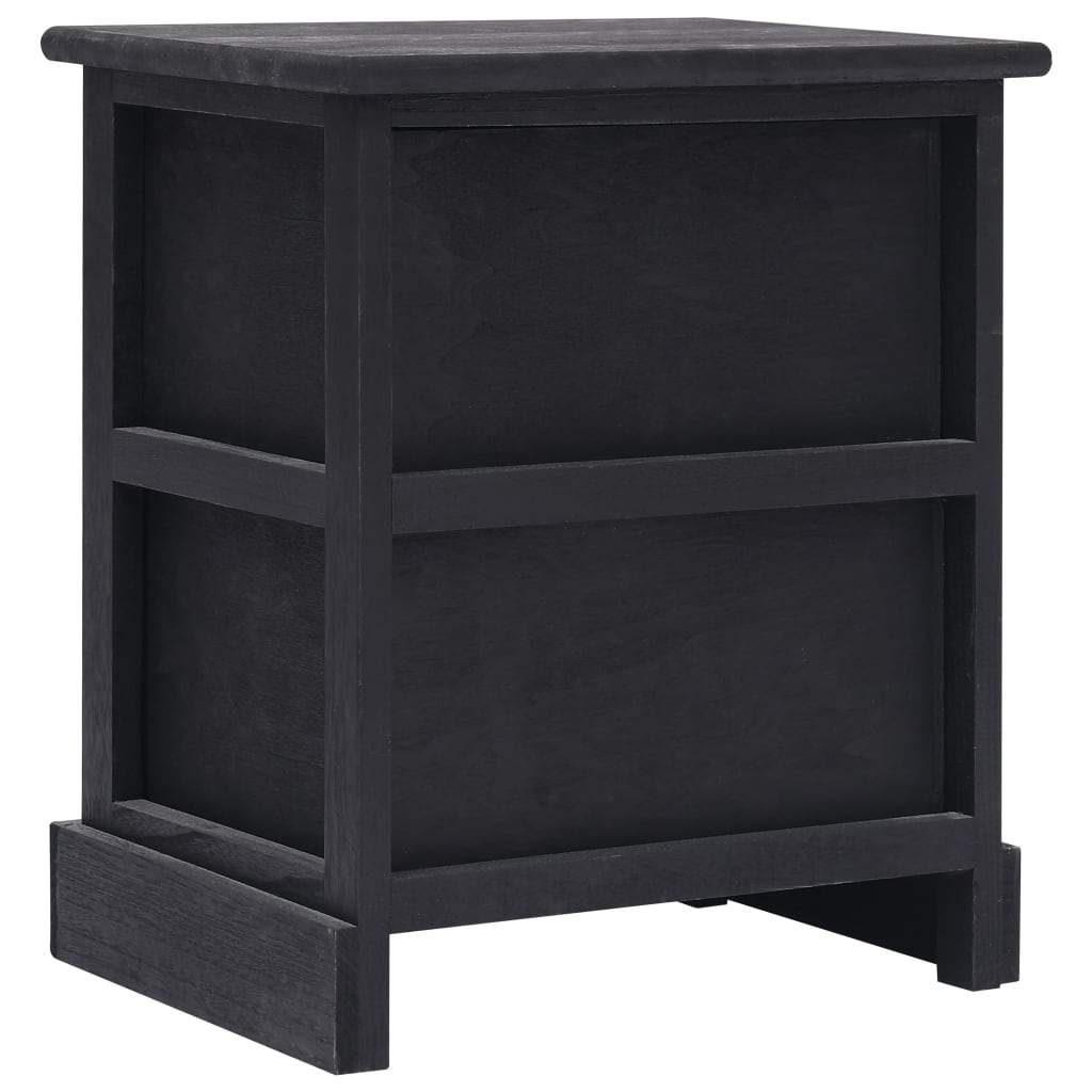 Mesa de cabeceira 38x28x45 cm madeira paulownia preto