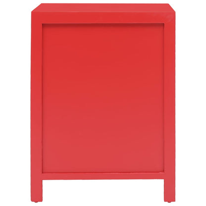 Mesa de cabeceira 38x28x52 cm madeira de paulownia vermelho