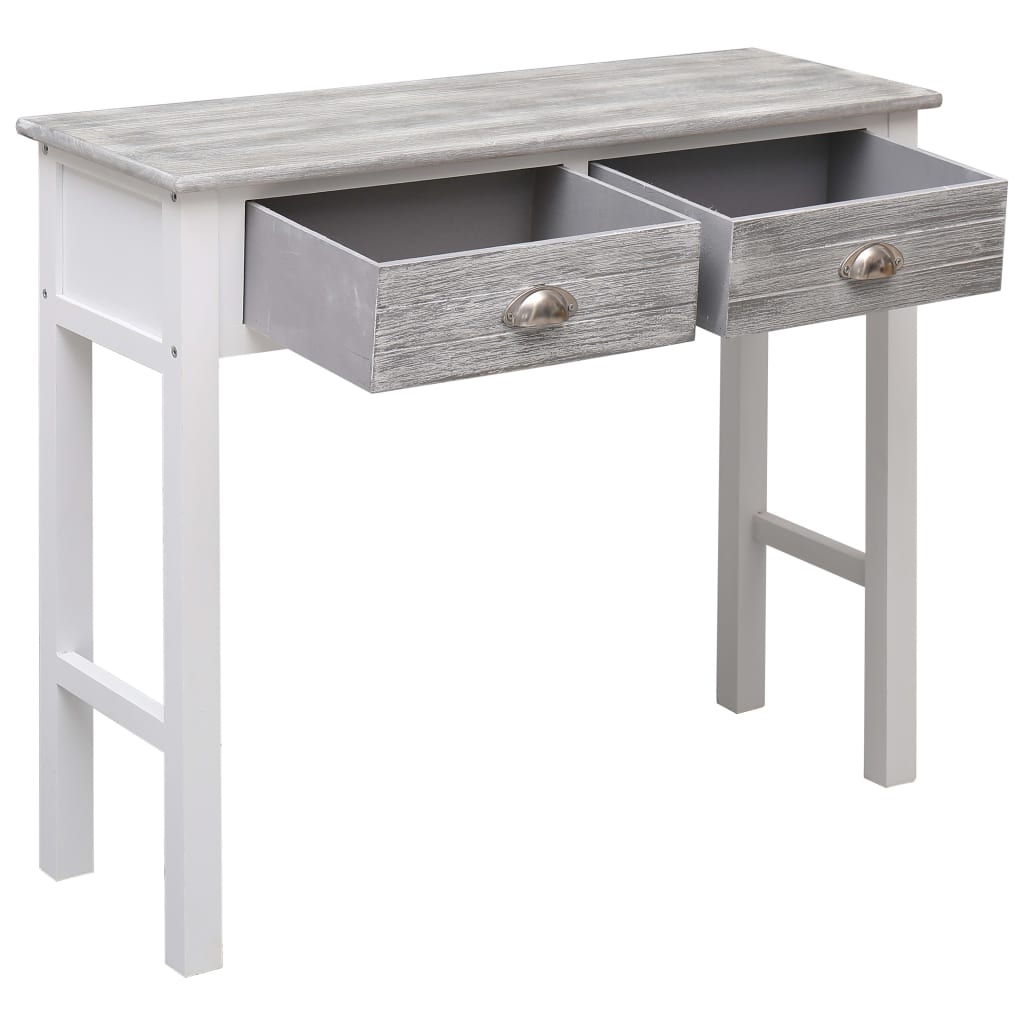 Mesa consola 90x30x77 cm madeira cinzento