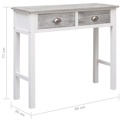 Mesa consola 90x30x77 cm madeira cinzento