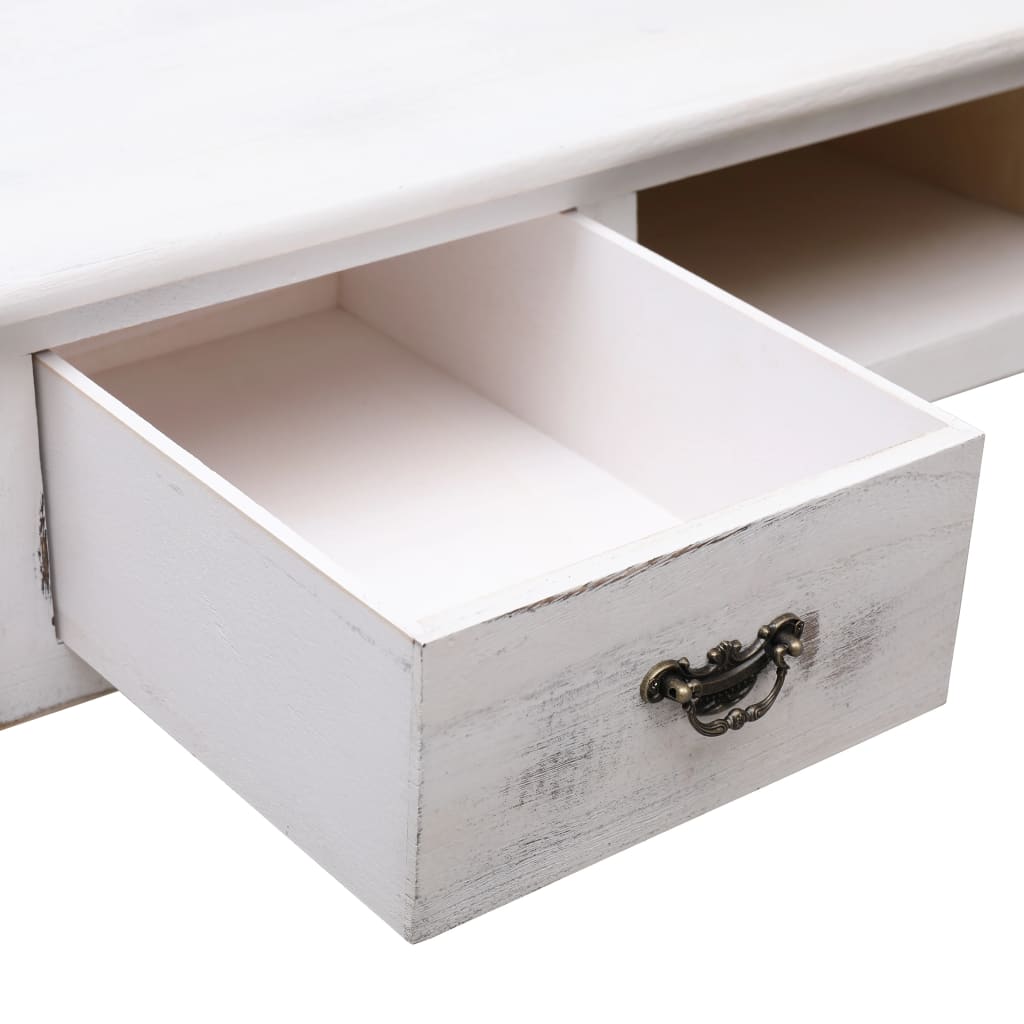 Mesa consola 110x45x76 cm madeira branco antigo