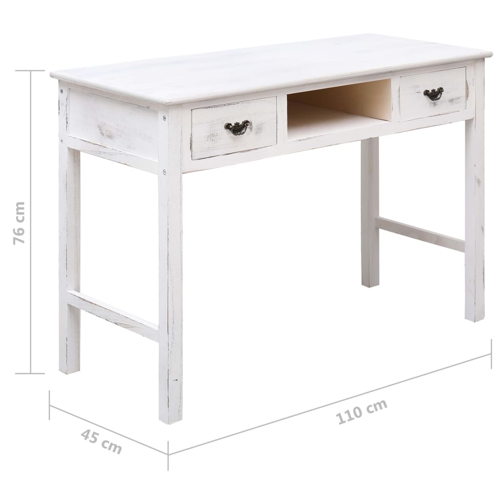 Mesa consola 110x45x76 cm madeira branco antigo