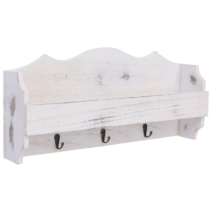 Cabide de parede 50x10x23 cm madeira branco