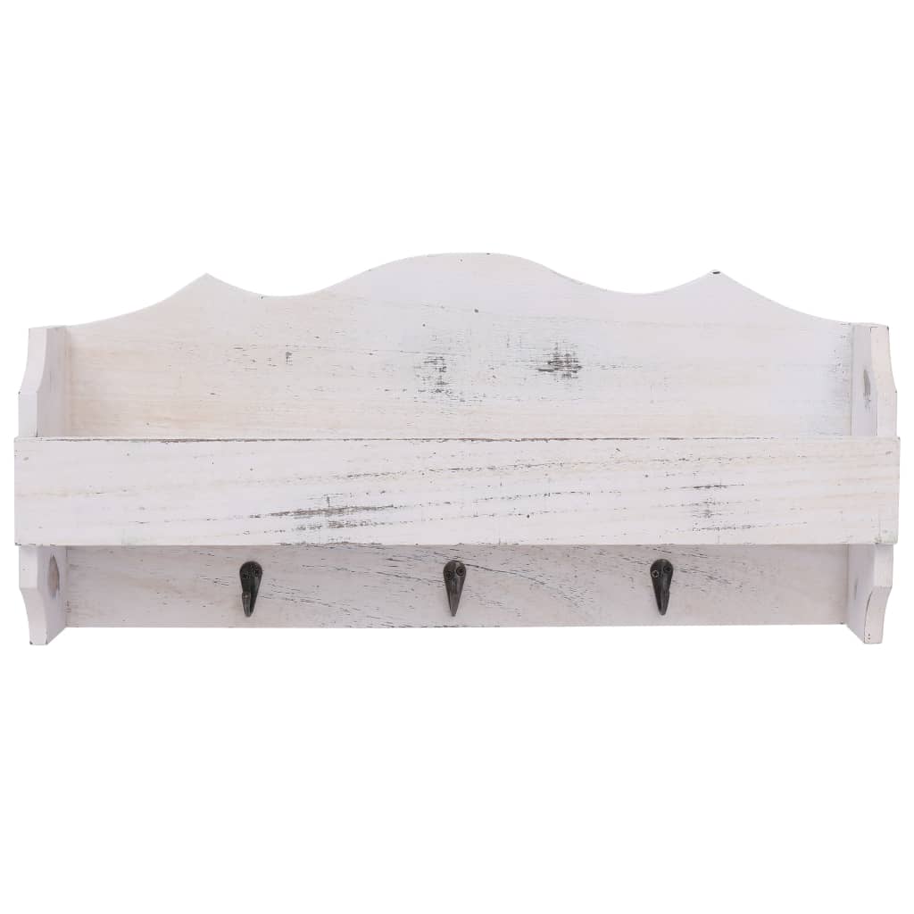 Cabide de parede 50x10x23 cm madeira branco