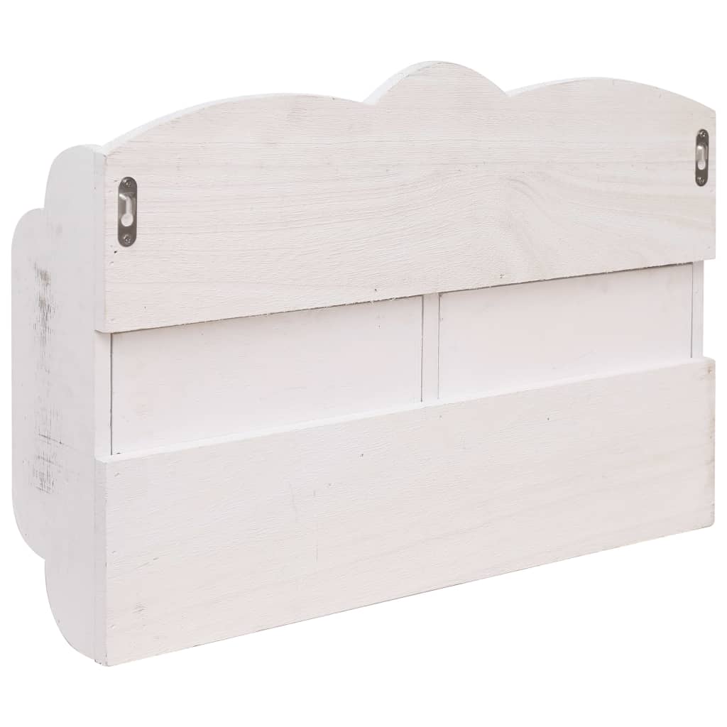 Cabide de parede 50x10x34 cm madeira branco