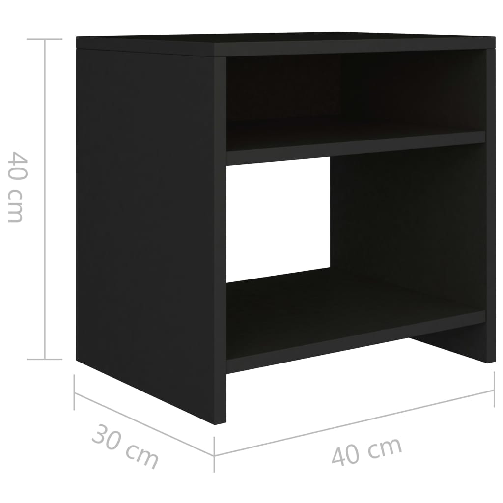 Mesa-de-cabeceira 40x30x40 cm aglomerado preto