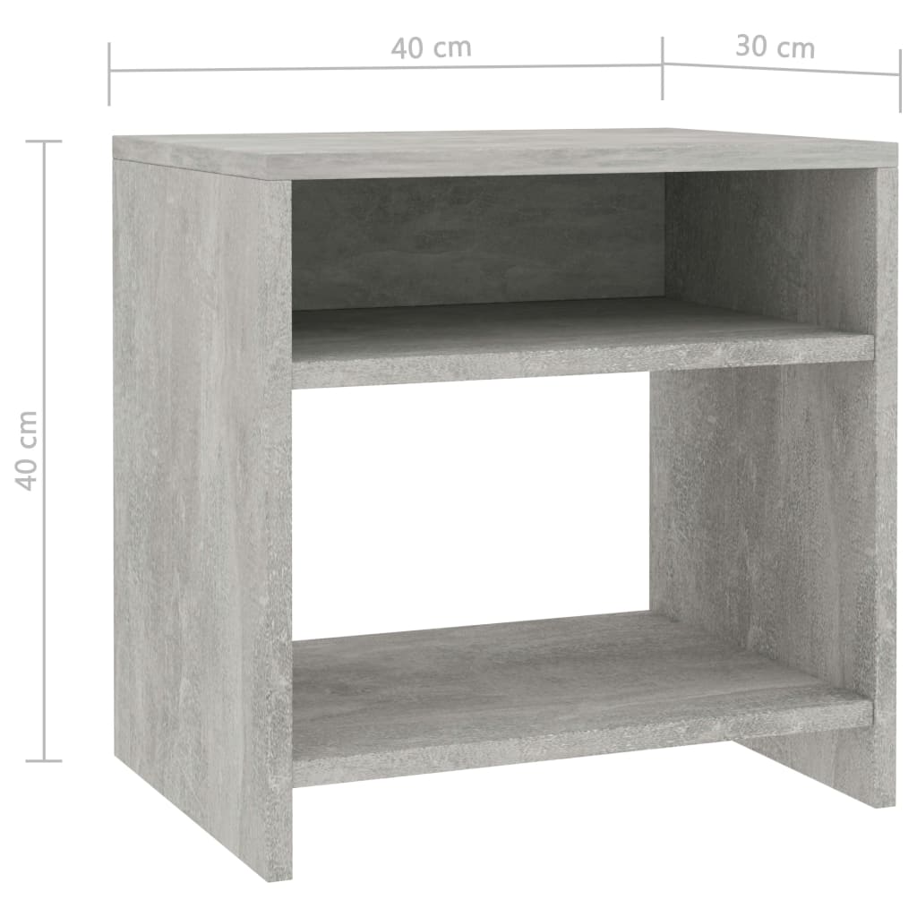 Mesa-de-cabeceira 40x30x40 cm aglomerado cinzento cimento