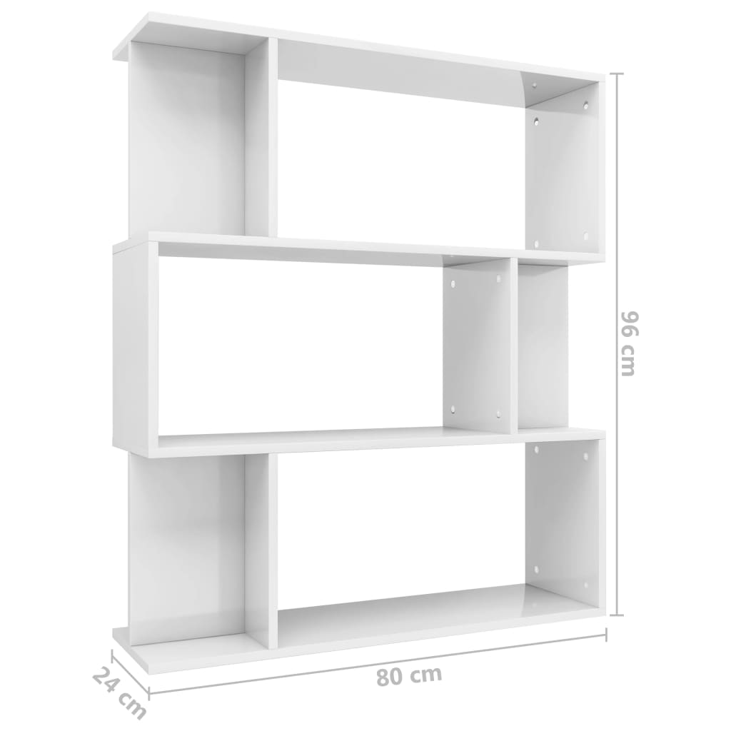 Estante/divisória 80x24x96 cm branco brilhante