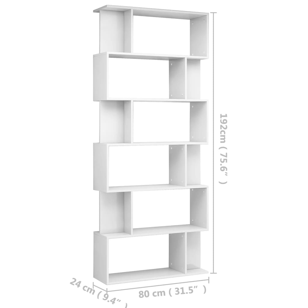 Estante/divisória 80x24x192 cm branco brilhante