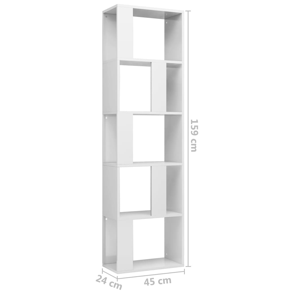 Estante/divisória 45x24x159 cm contraplacado branco brilhante