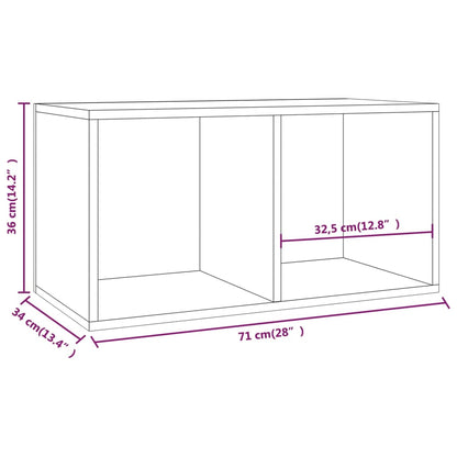 Caixa para discos vinil 71x34x36 cm derivados de madeira branco