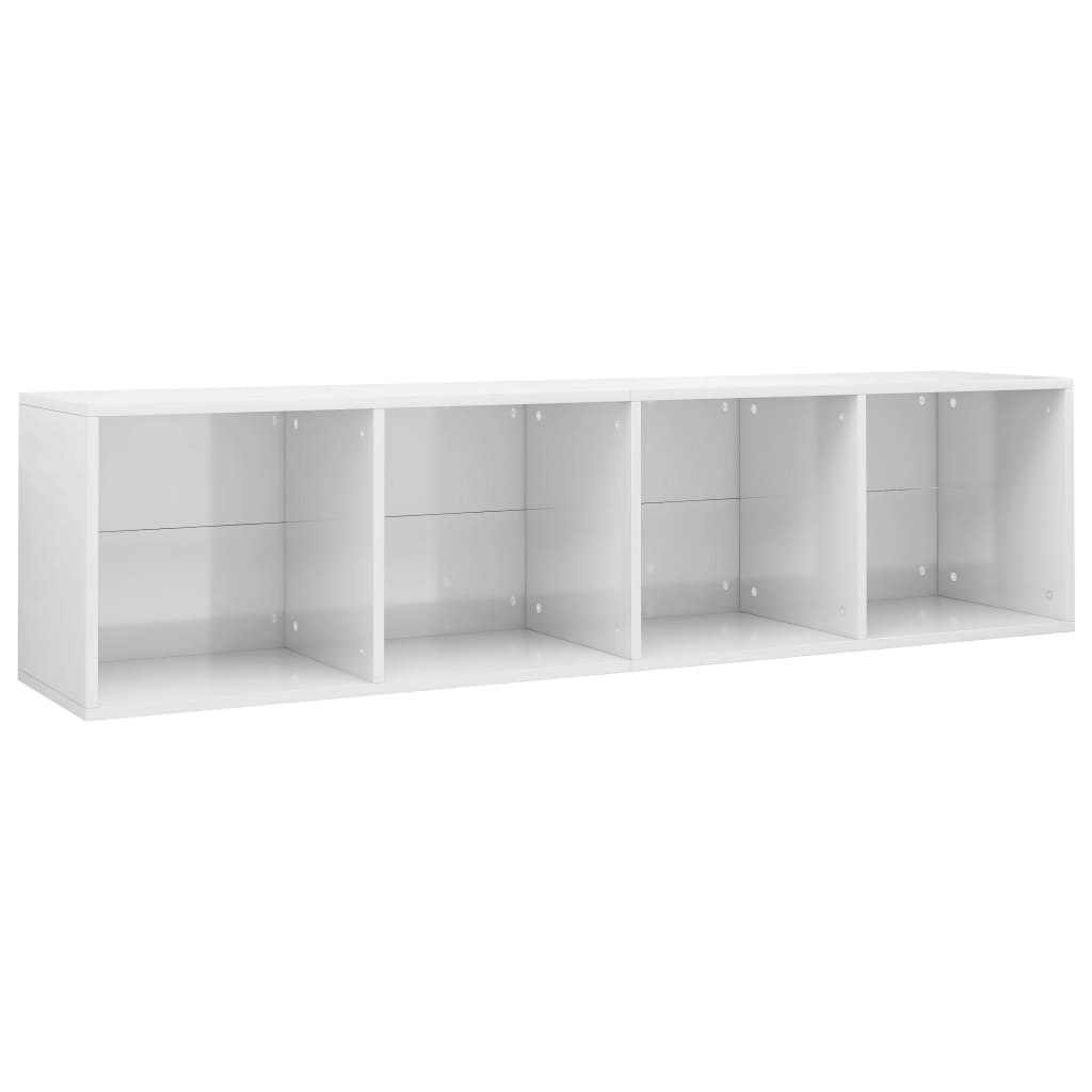 Estante/móvel de TV 36x30x143 cm contraplacado branco brilhante