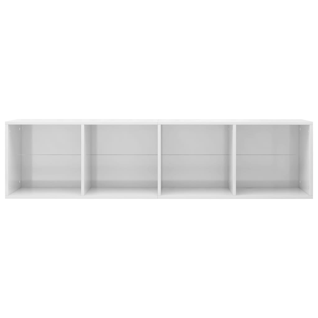 Estante/móvel de TV 36x30x143 cm contraplacado branco brilhante