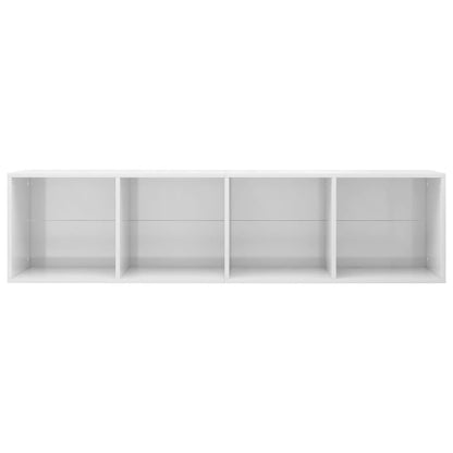 Estante/móvel de TV 36x30x143 cm contraplacado branco brilhante