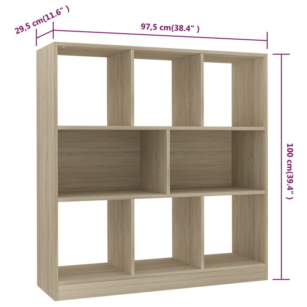 Estante 97,5x29,5x100 cm contraplacado carvalho sonoma