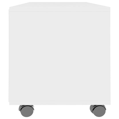 Móvel de TV com rodas 90x35x35 cm contraplacado branco