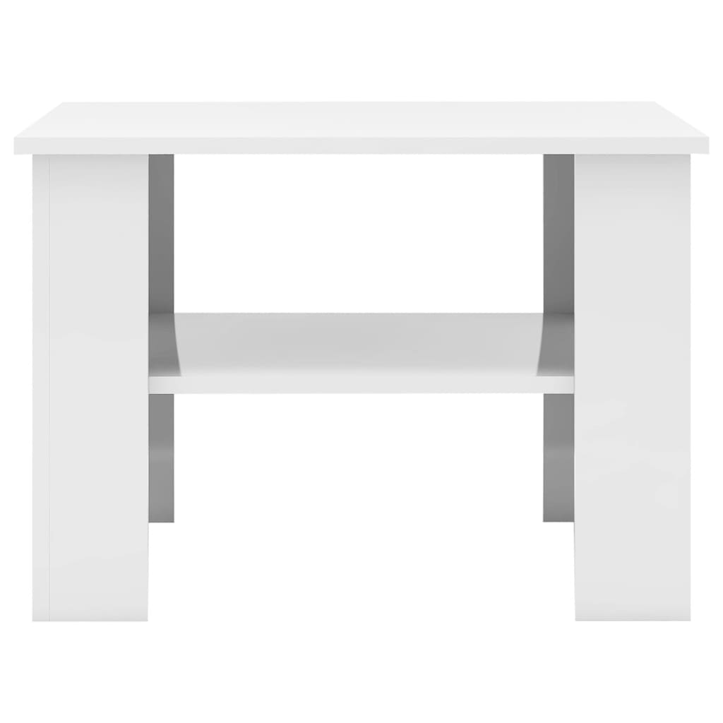 Mesa de centro 60x60x42 cm contraplacado branco brilhante