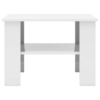 Mesa de centro 60x60x42 cm contraplacado branco brilhante