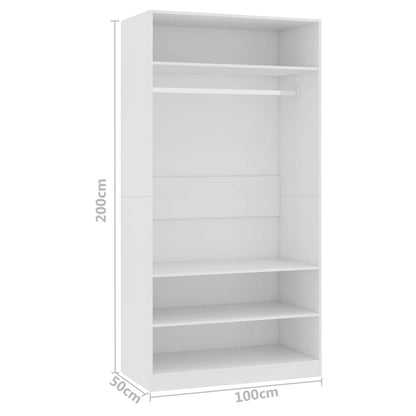 Roupeiro 100x50x200 cm contraplacado branco