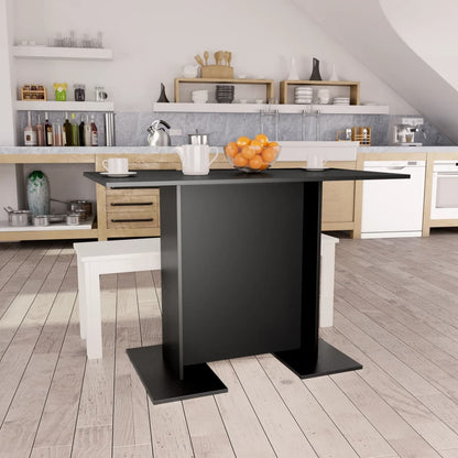 Mesa de jantar 110x60x75 cm contraplacado preto