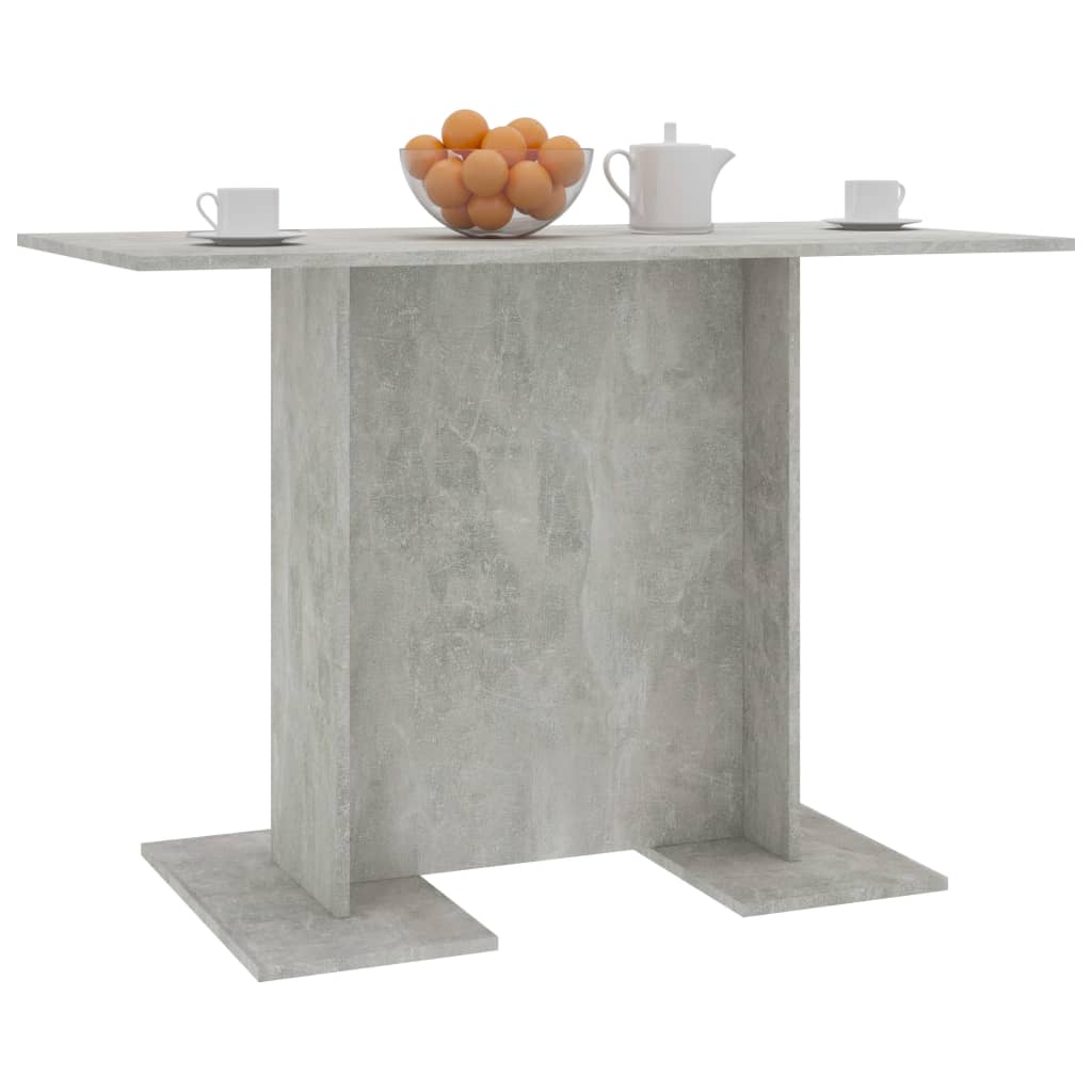 Mesa de jantar 110x60x75 cm contraplacado cinzento cimento