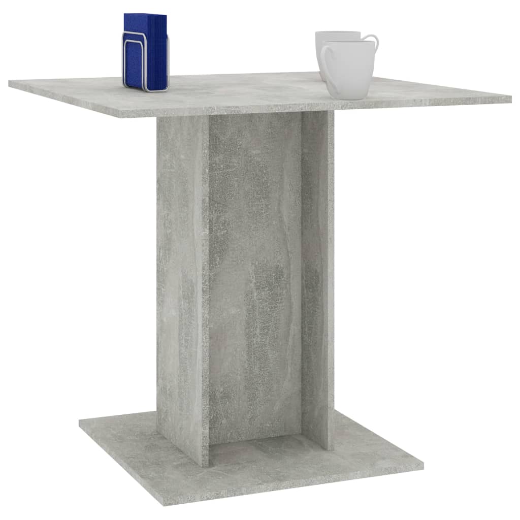 Mesa de jantar 80x80x75 cm contraplacado cinzento cimento