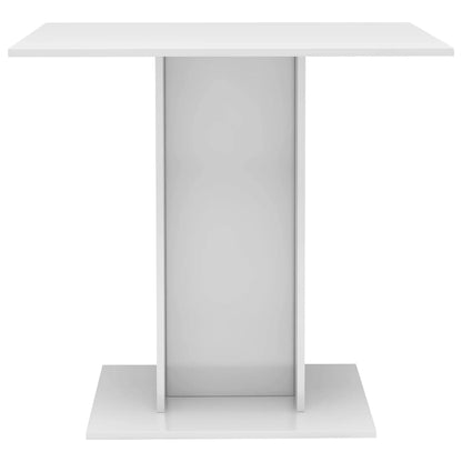 Mesa de jantar 80x80x75 cm contraplacado branco brilhante