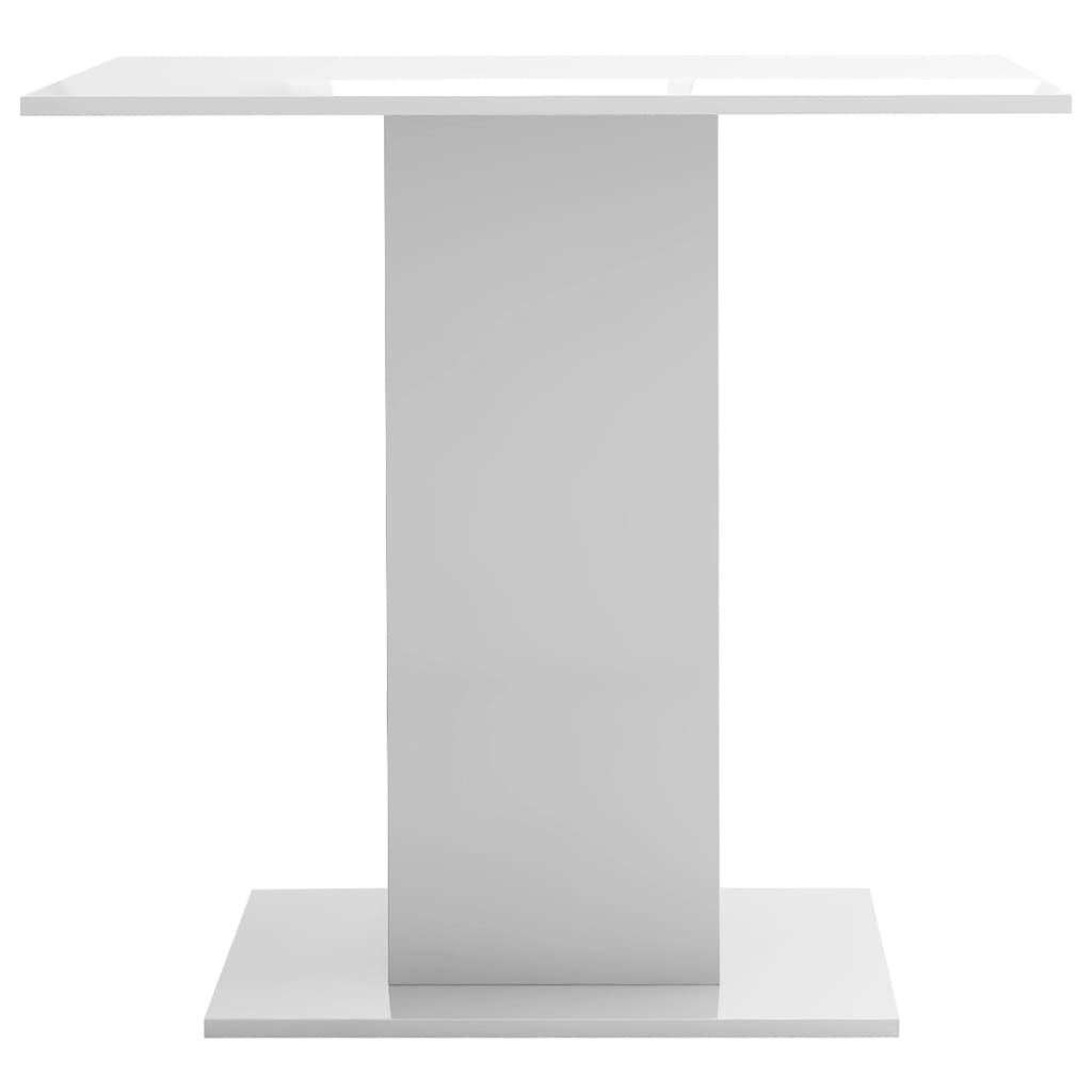 Mesa de jantar 80x80x75 cm contraplacado branco brilhante