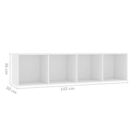 Estante/móvel de TV 143x30x36 cm contraplacado branco