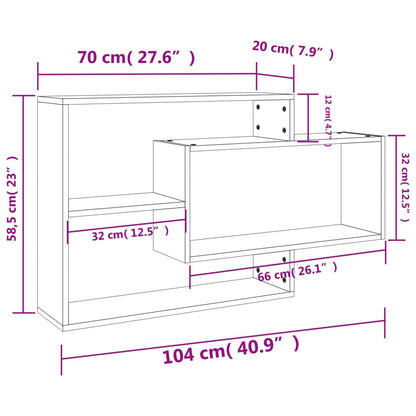 Prateleiras parede 104x20x58,5cm contraplacado carvalho sonoma