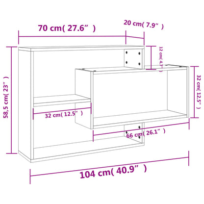 Prateleiras parede 104x20x58,5cm contraplacado cinzento cimento