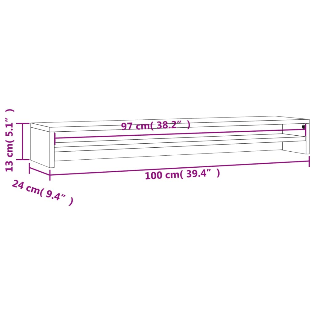 Suporte para monitor 100x24x13 cm contraplacado carvalho sonoma