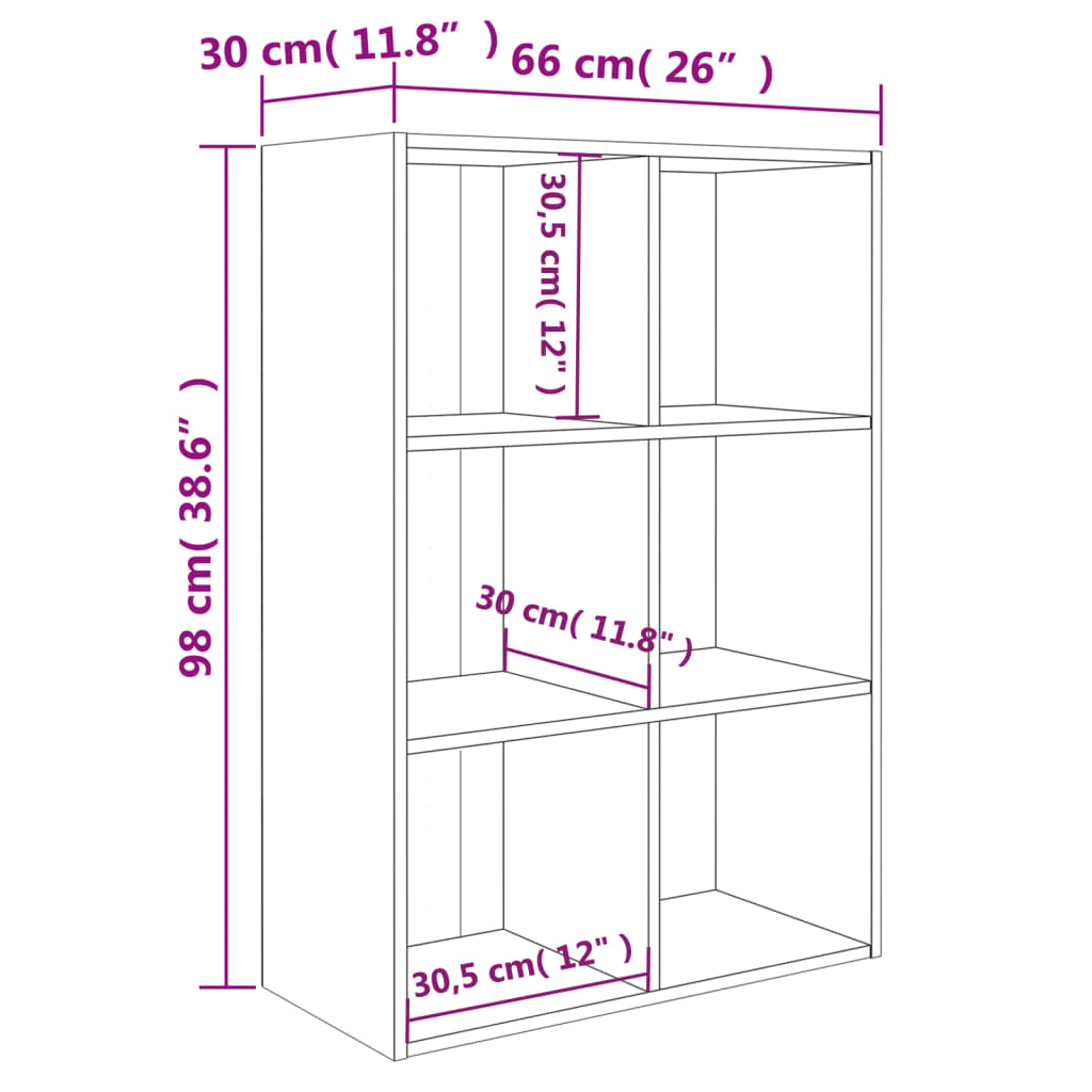 Estante/aparador 66x30x97,8 cm contraplacado branco