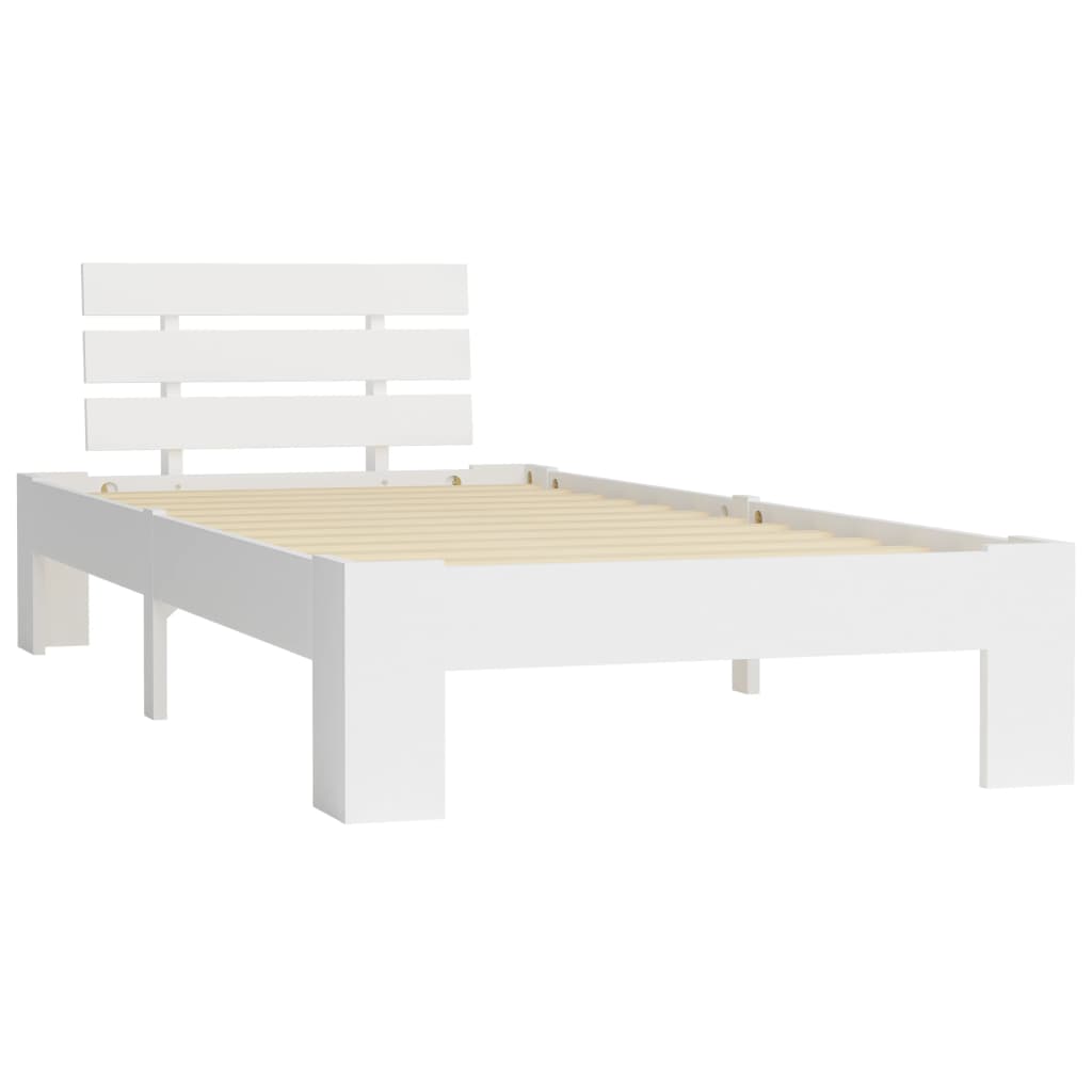 Estrutura de cama 90x200 cm pinho maciço branco