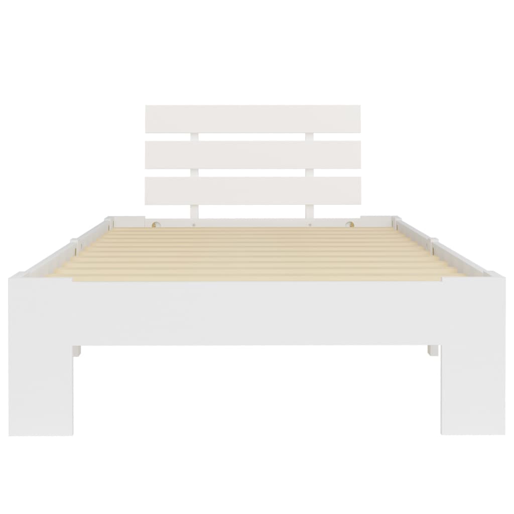 Estrutura de cama 90x200 cm pinho maciço branco