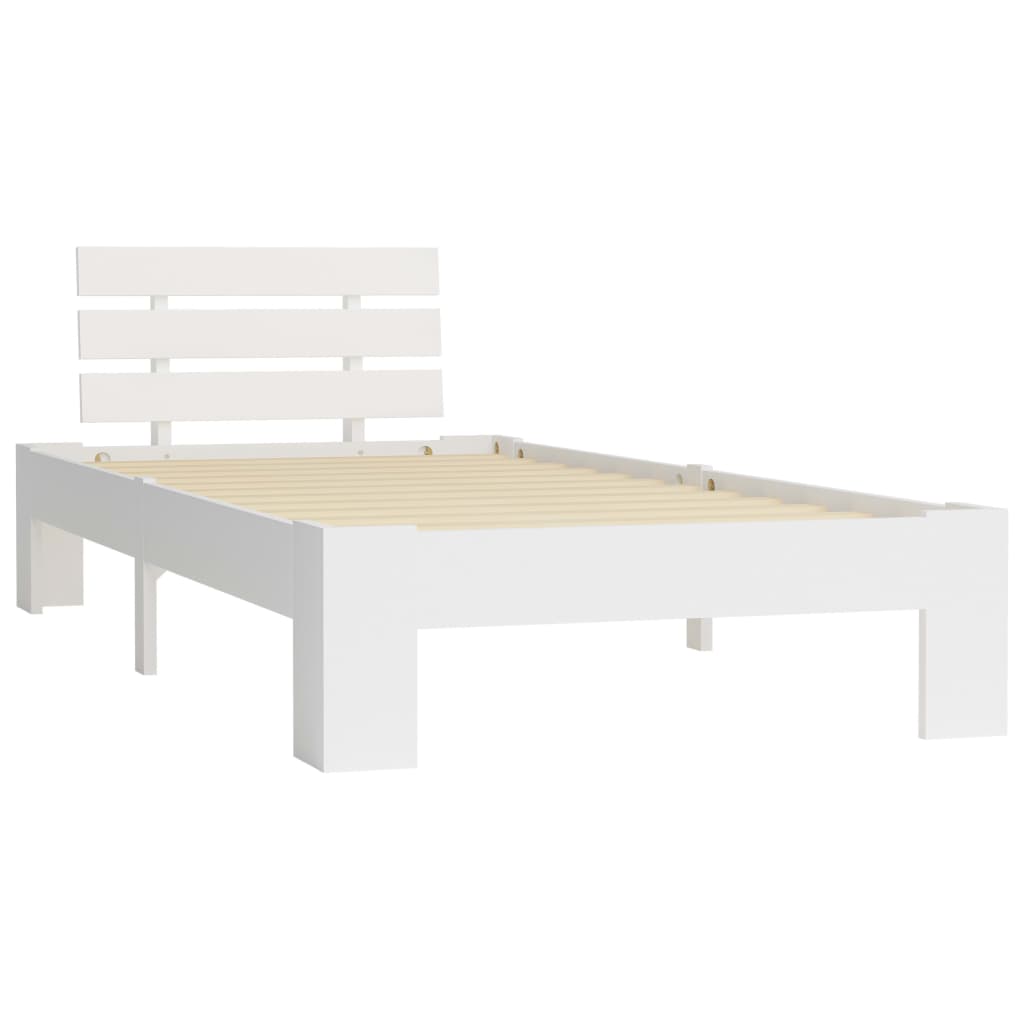 Estrutura de cama 100x200 cm pinho maciço branco