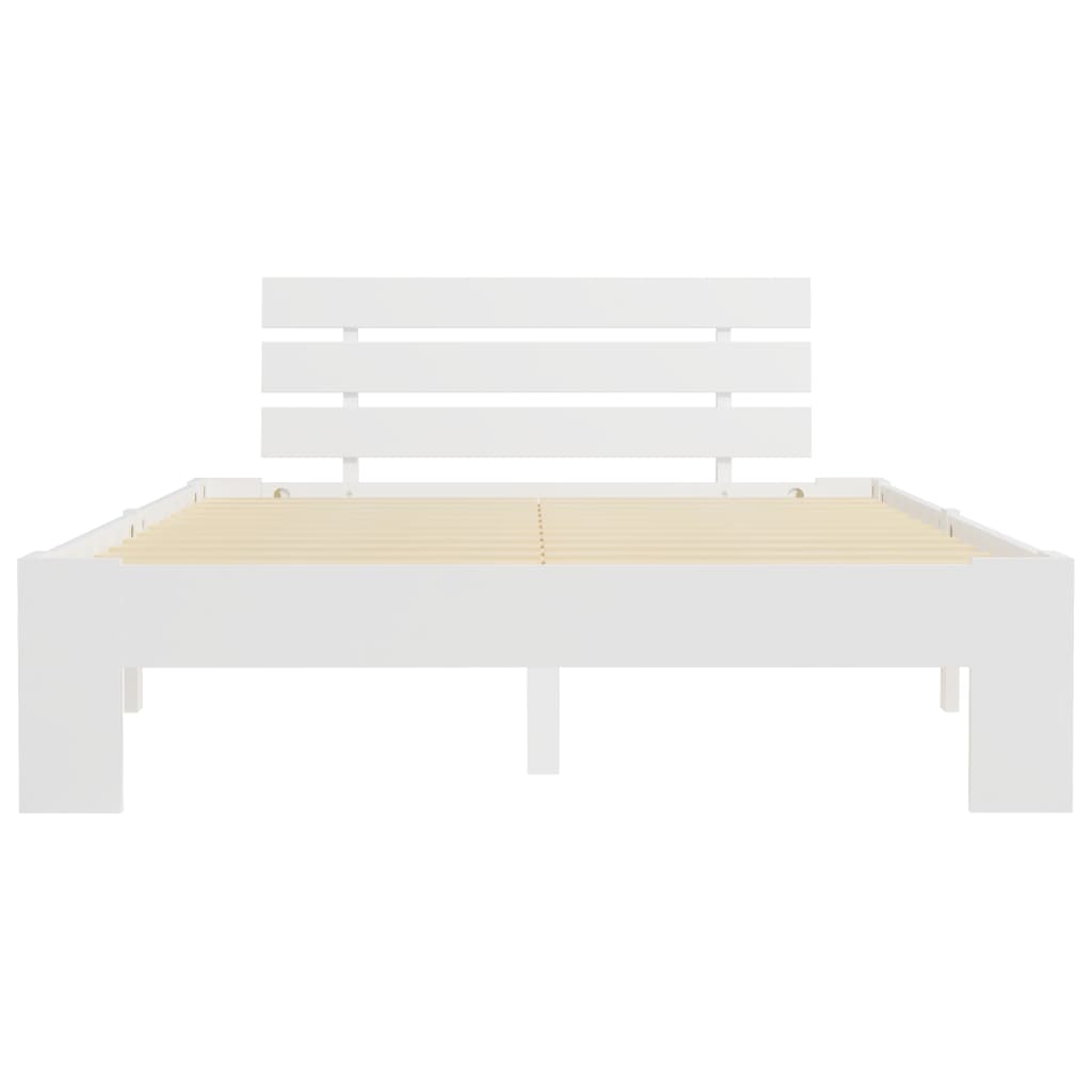 Estrutura de cama com cabeceira 140x200 cm pinho maciço branco