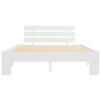 Estrutura de cama com cabeceira 140x200 cm pinho maciço branco