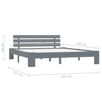 Estrutura de cama com cabeceira 160x200cm pinho maciço cinzento